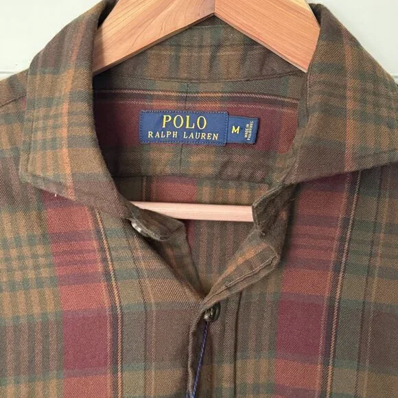 Polo Ralph Lauren Men's Classic-Fit Plaid Brushed Flannel Shirt Sz: Medium - Picture 3 of 5